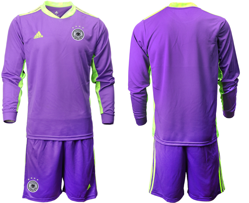 Men 2021 European Cup Germany purple Long sleeve goalkeeper Soccer Jersey->germany jersey->Soccer Country Jersey